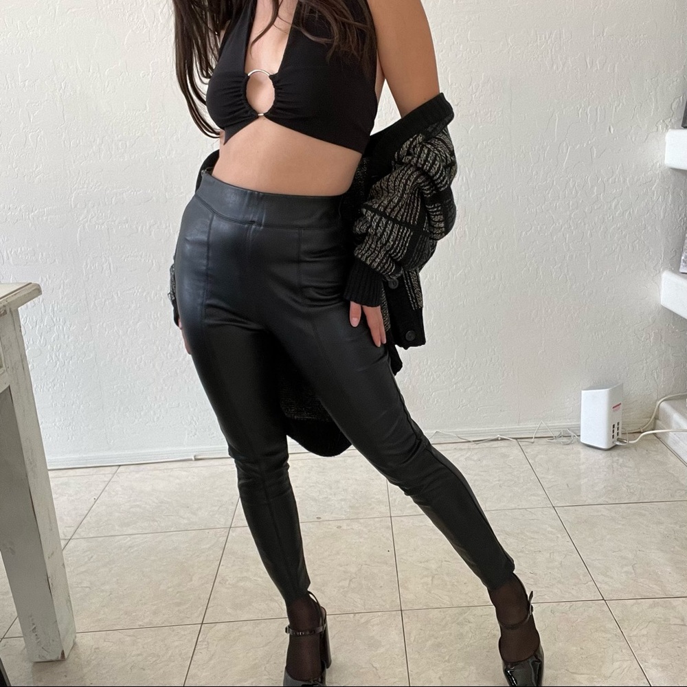 Top shop leather pants size petite US:2